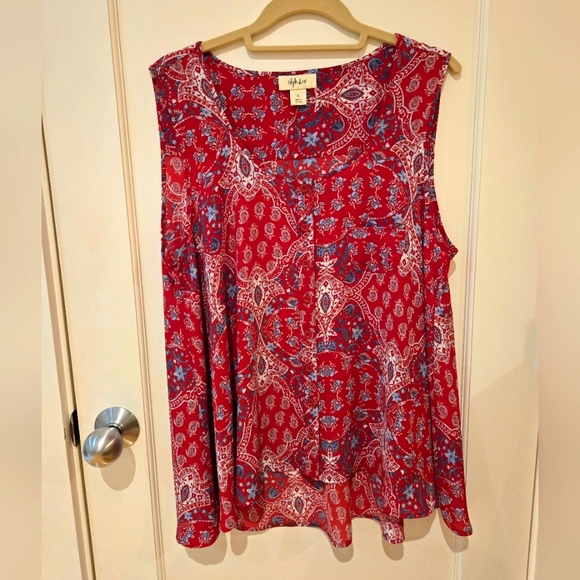 Style & Co. Tops - STYLE & CO.  WOMEN'S FLUTTER SHIRT.  SIZE L.  GENTLY WORN.